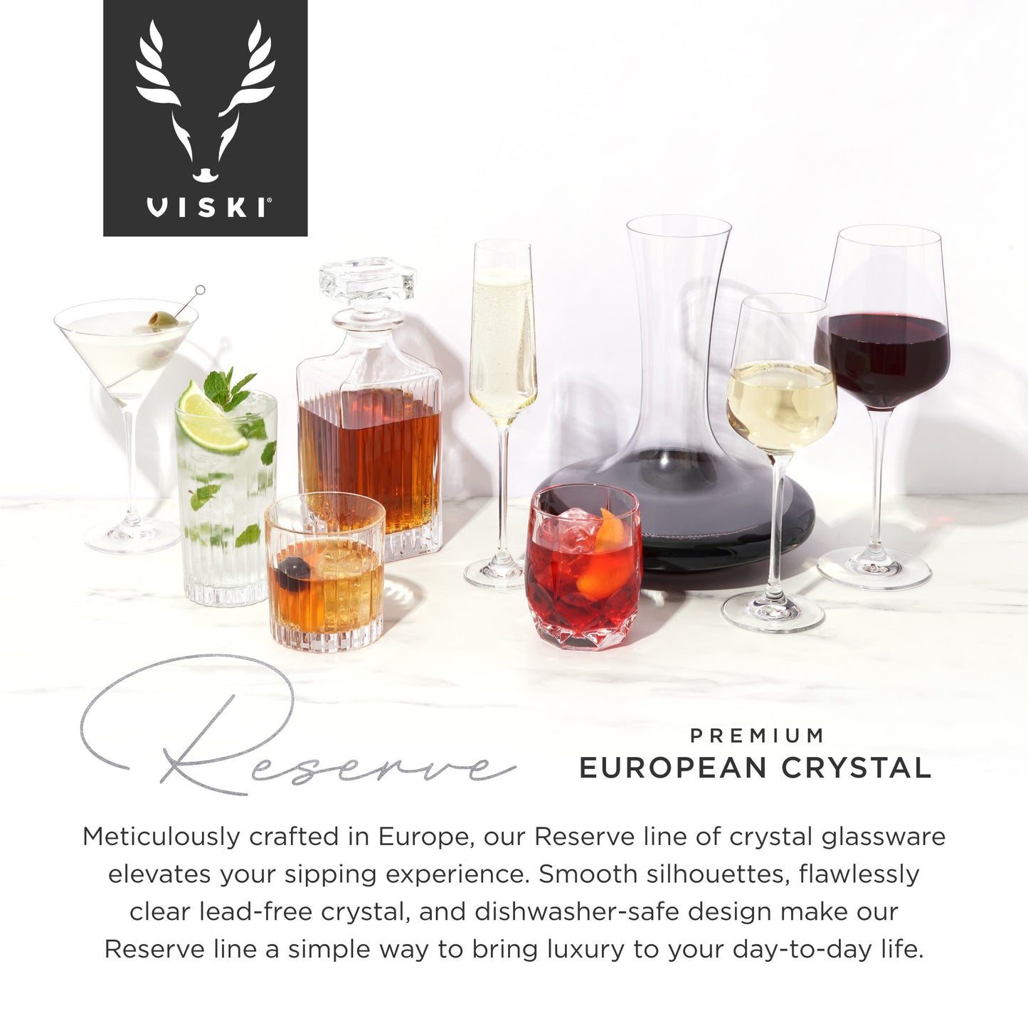 Reserve Milo Crystal Rocks Glasses By Viski (set of 4)