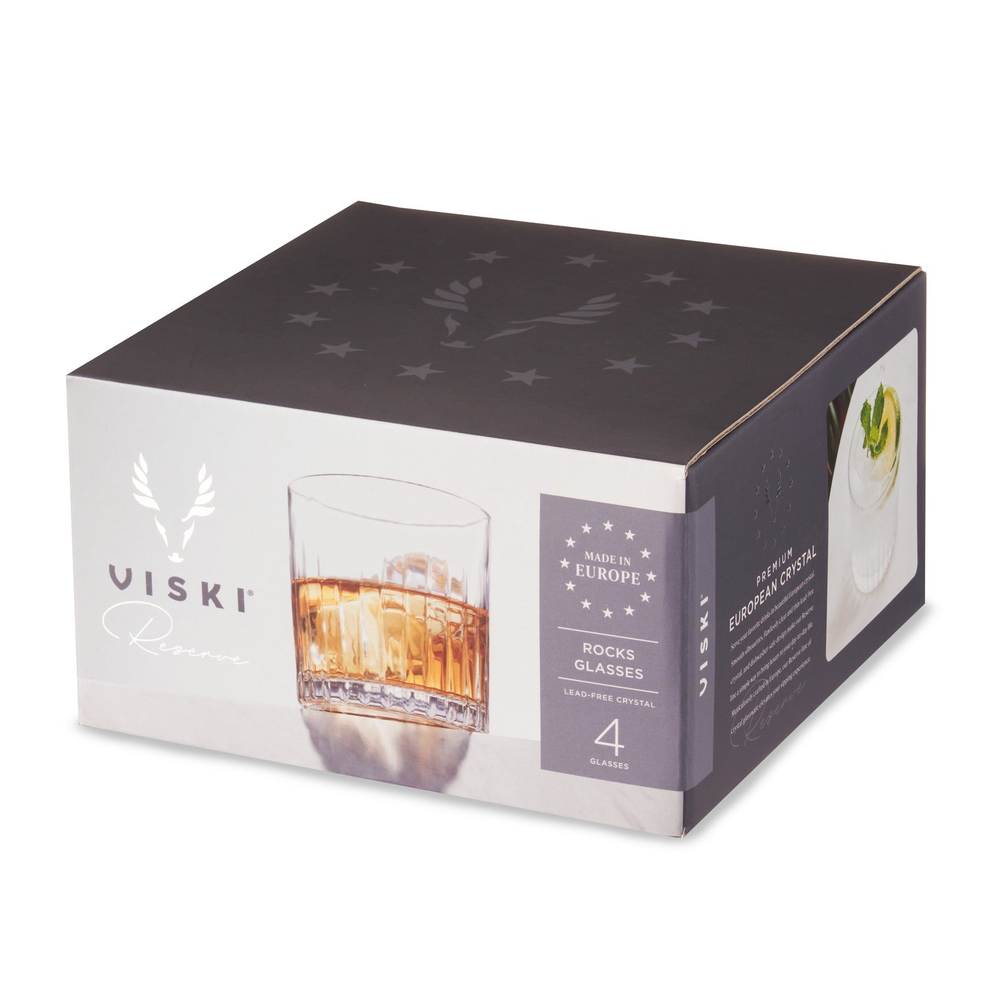 Reserve Milo Crystal Rocks Glasses By Viski (set of 4)