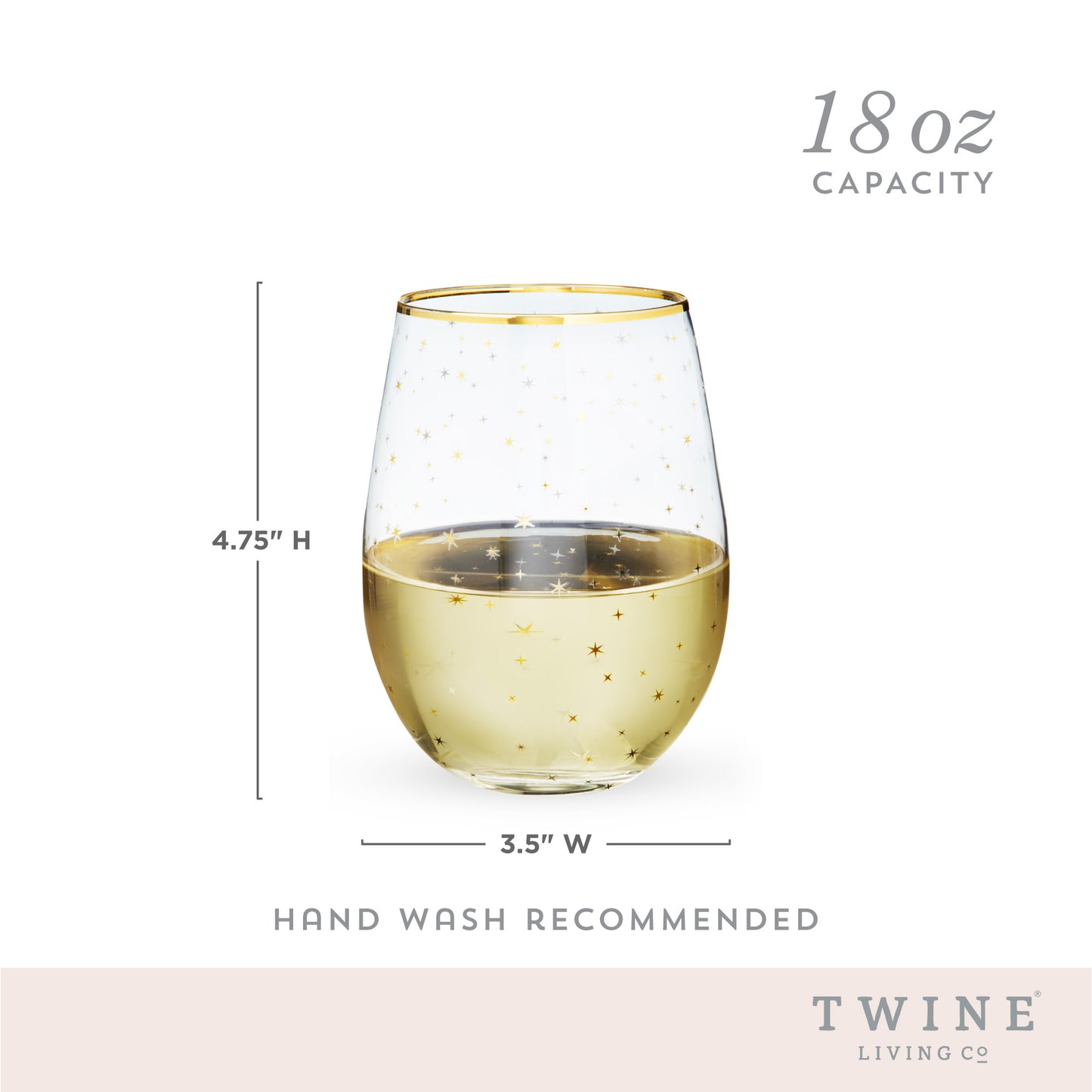 Starlight Stemless Wine Glass Set by Twine®