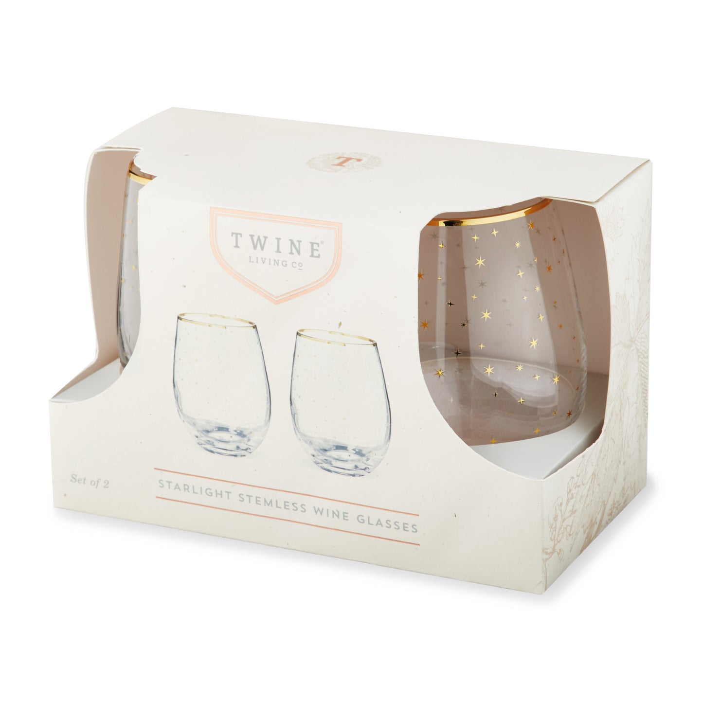 Starlight Stemless Wine Glass Set by Twine®