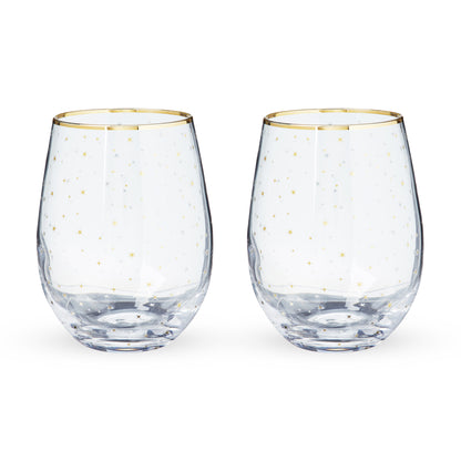 Starlight Stemless Wine Glass Set by Twine®