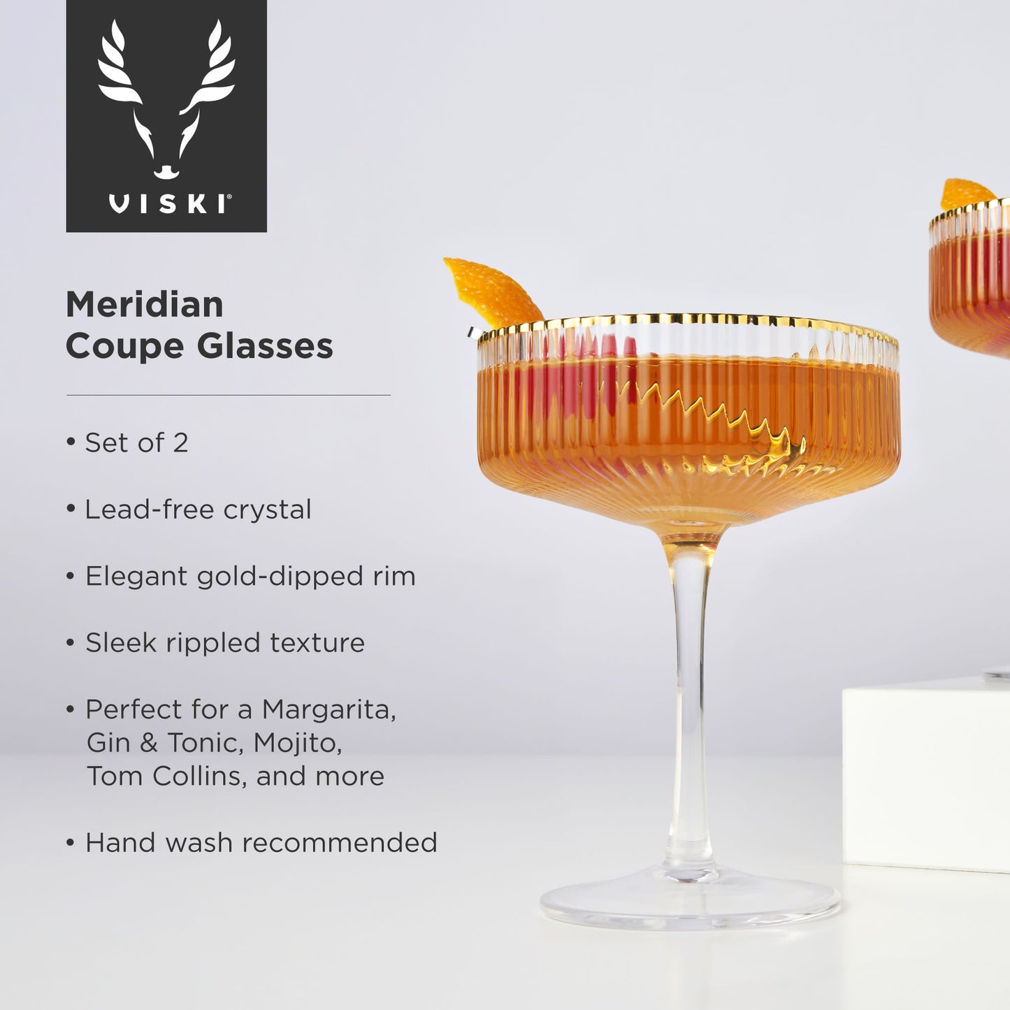 Meridian Crystal Coupe Glasses Viski®