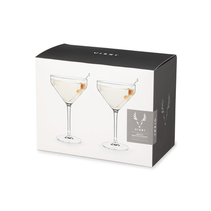 Raye Angled Crystal Martini Glasses Viski®