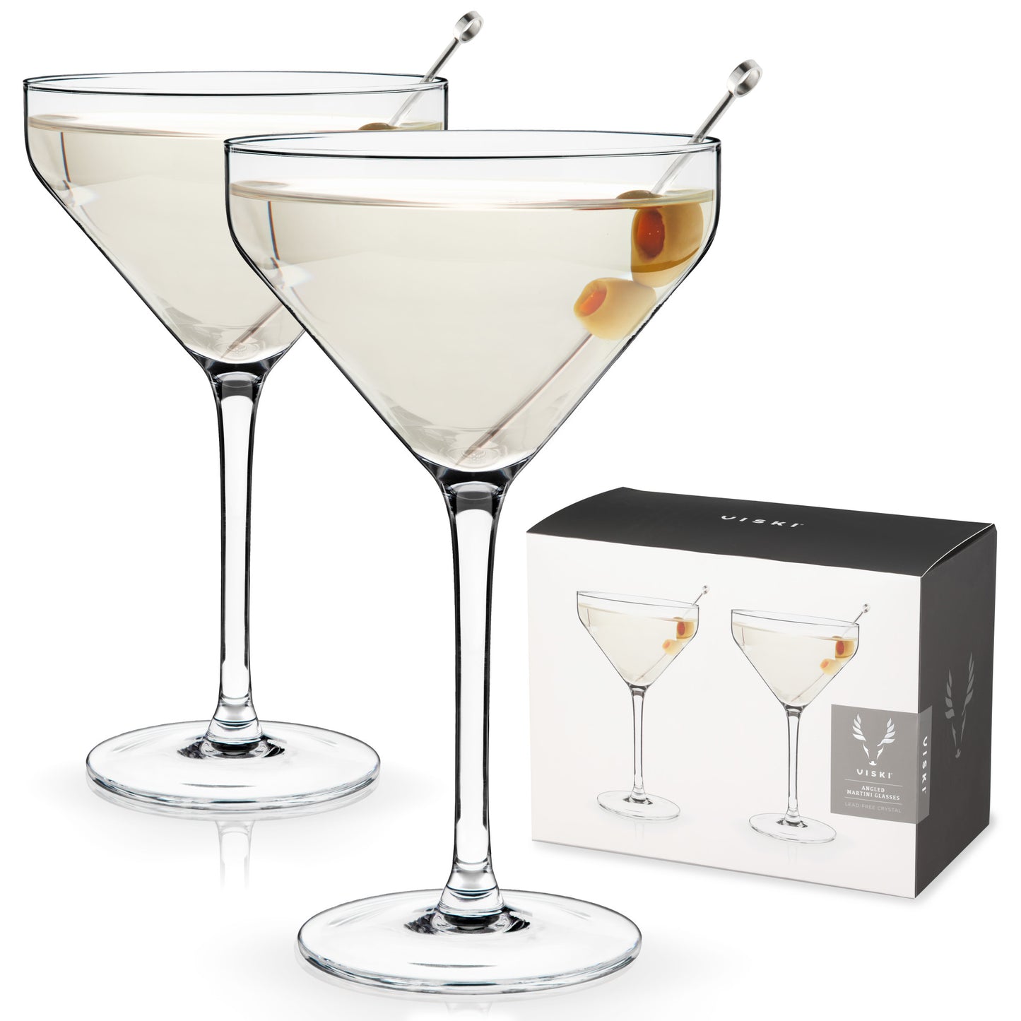 Raye Angled Crystal Martini Glasses Viski®