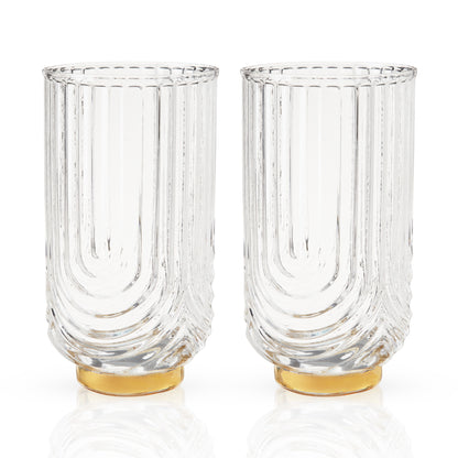 Deco Gatsby Crystal Highball Glasses Viski®