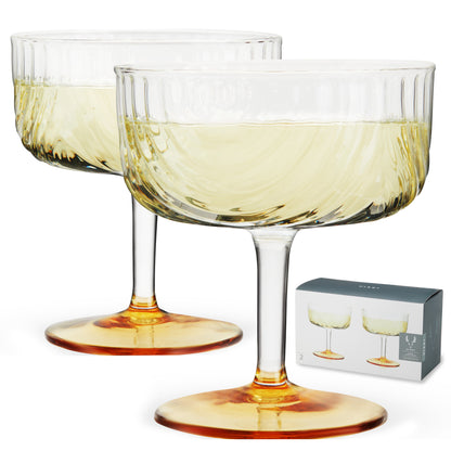 Deco Gatsby Crystal Coupe Glasses Viski®