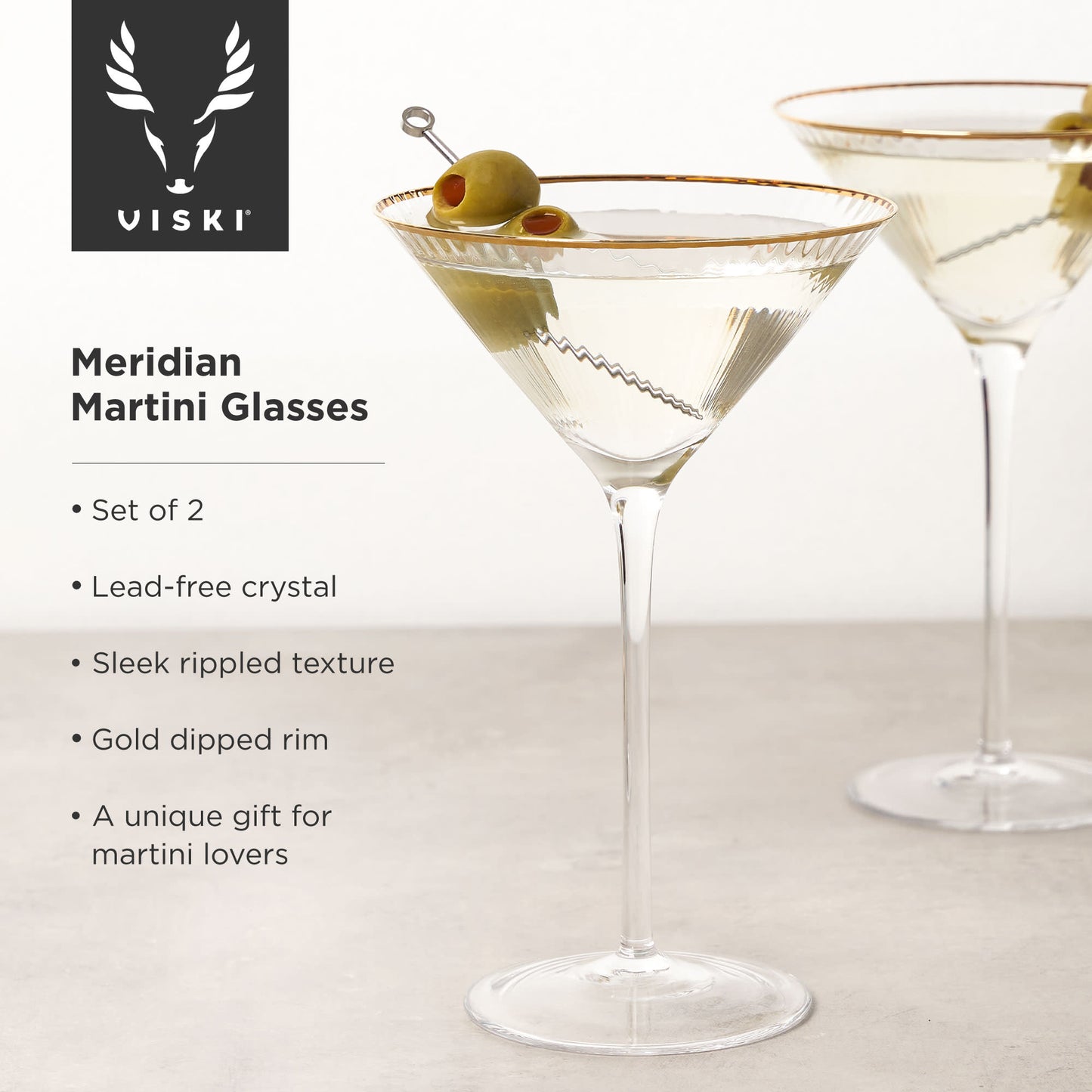 Meridian Crystal Martini Glasses Viski®