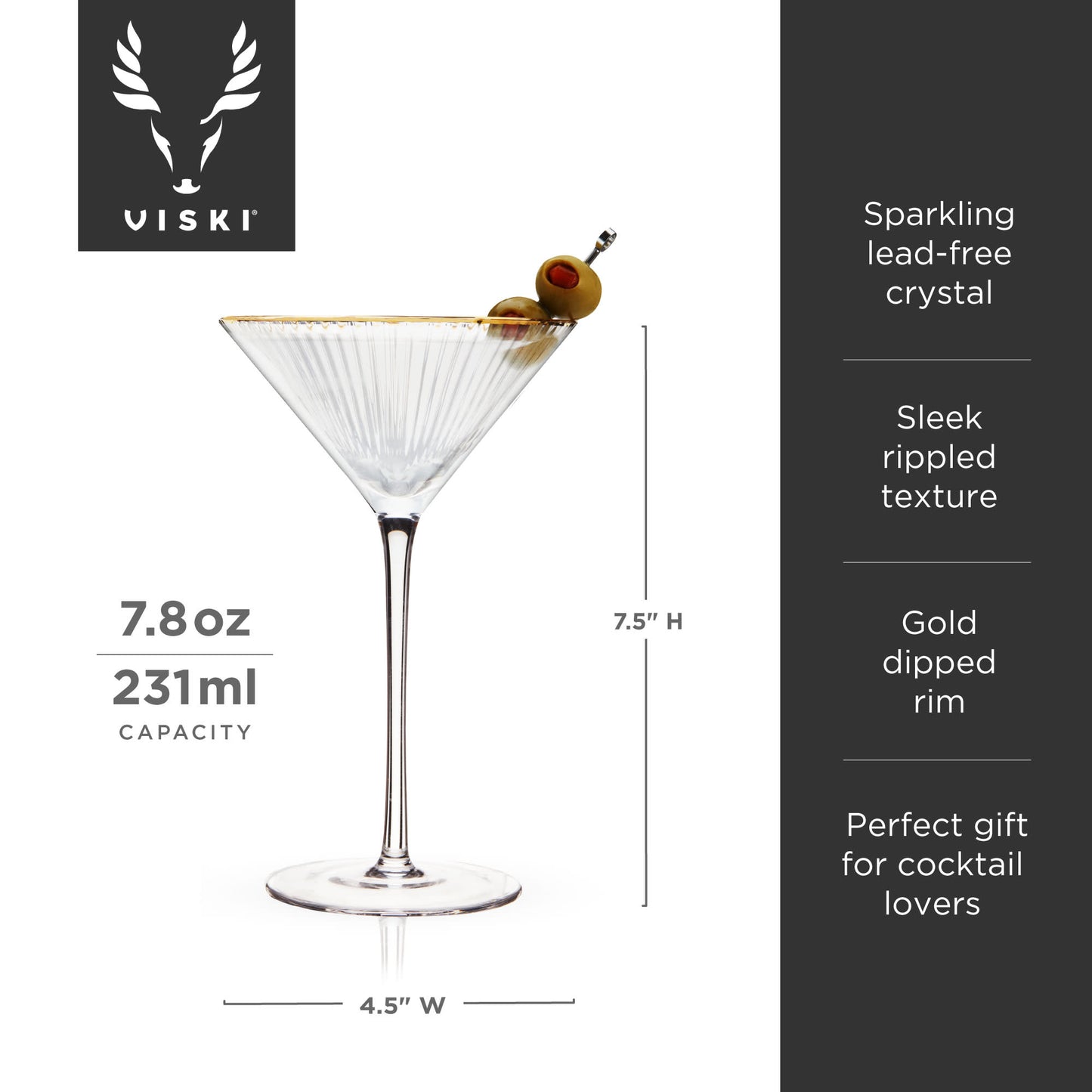 Meridian Crystal Martini Glasses Viski®