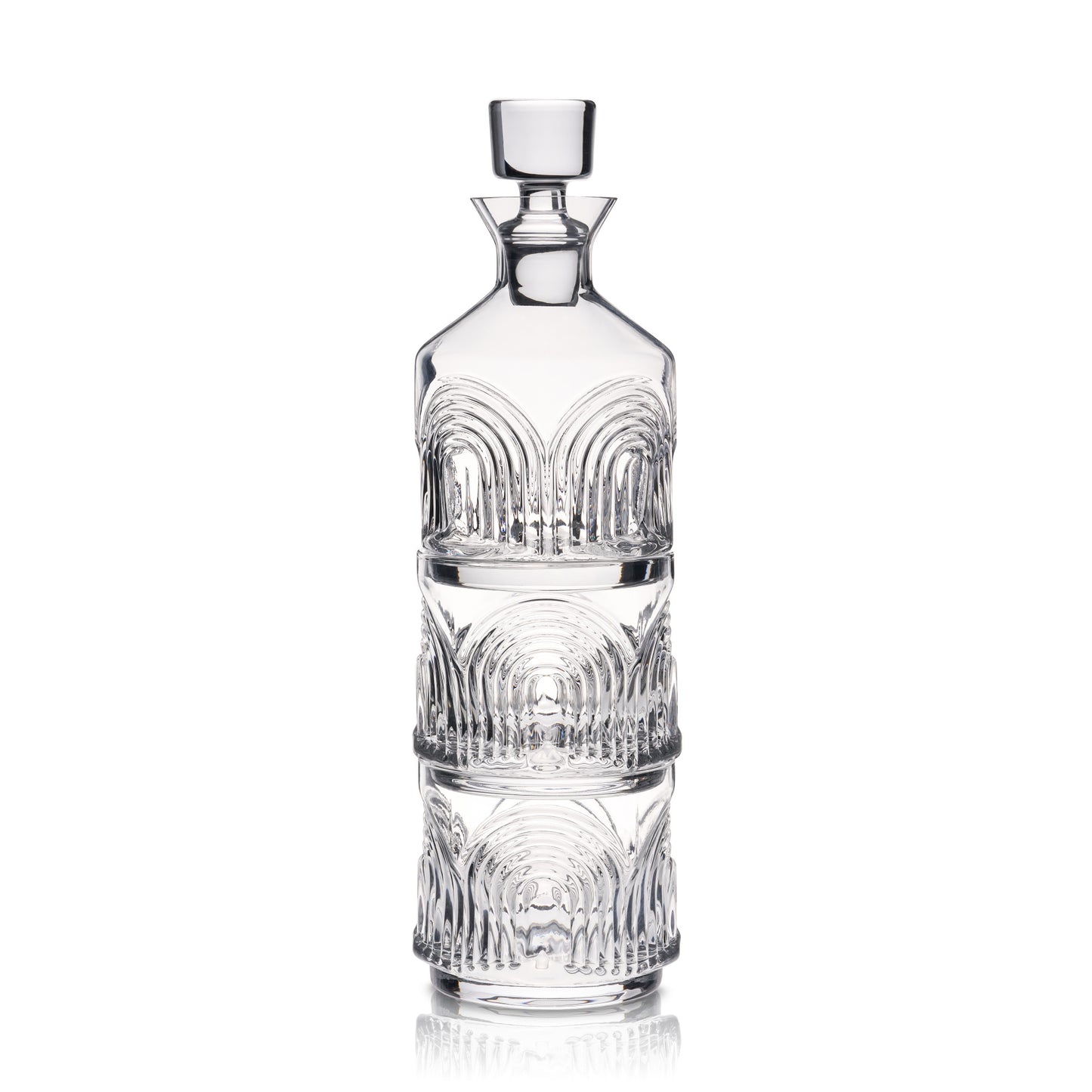 3-Piece Deco Beau Crystal Stacking Decanter Viski®