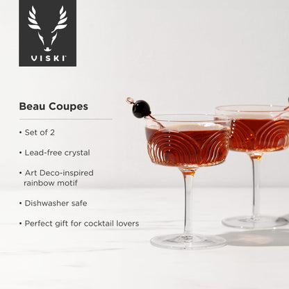 Deco Beau Crystal Coupes Viski®