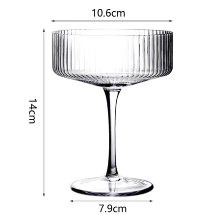 Luxury Vertical Striped Cocktail Glass