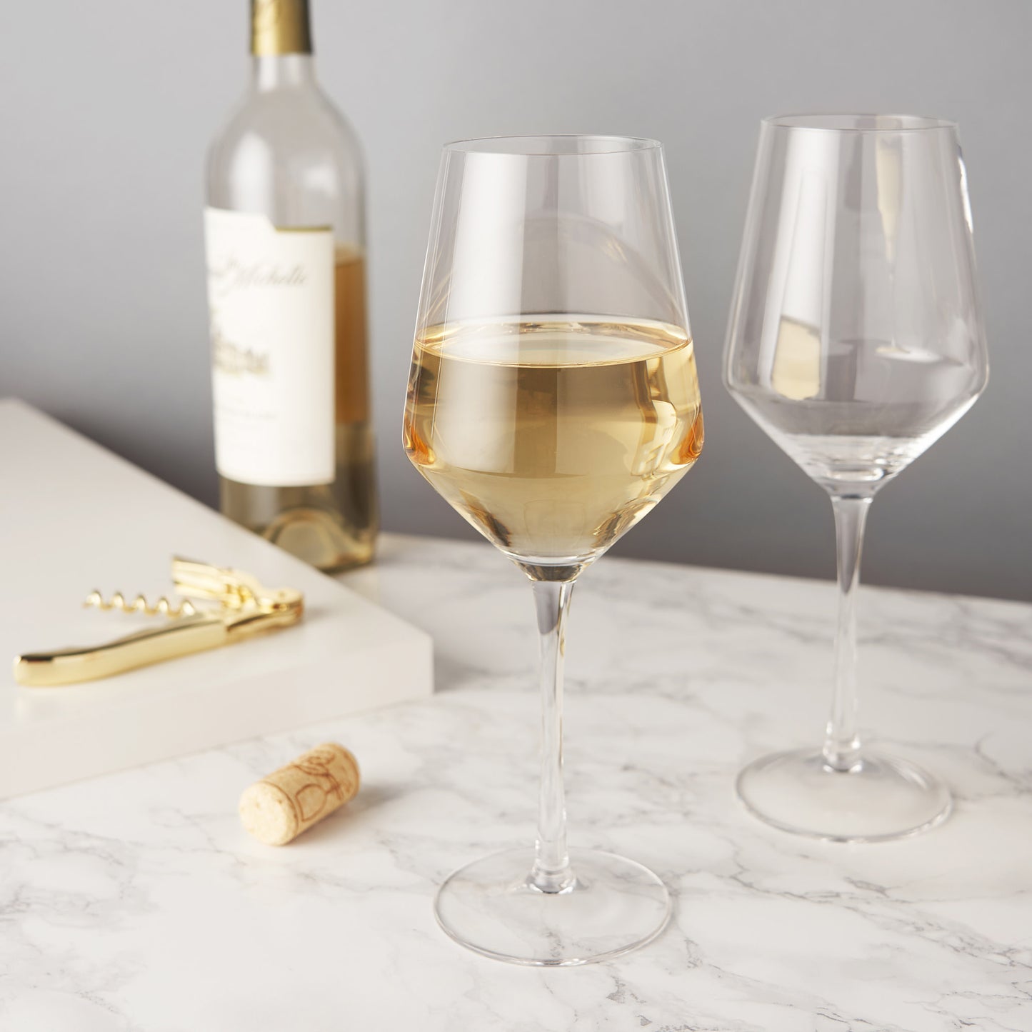 Raye Crystal Angled Chardonnay Glasses Viski®