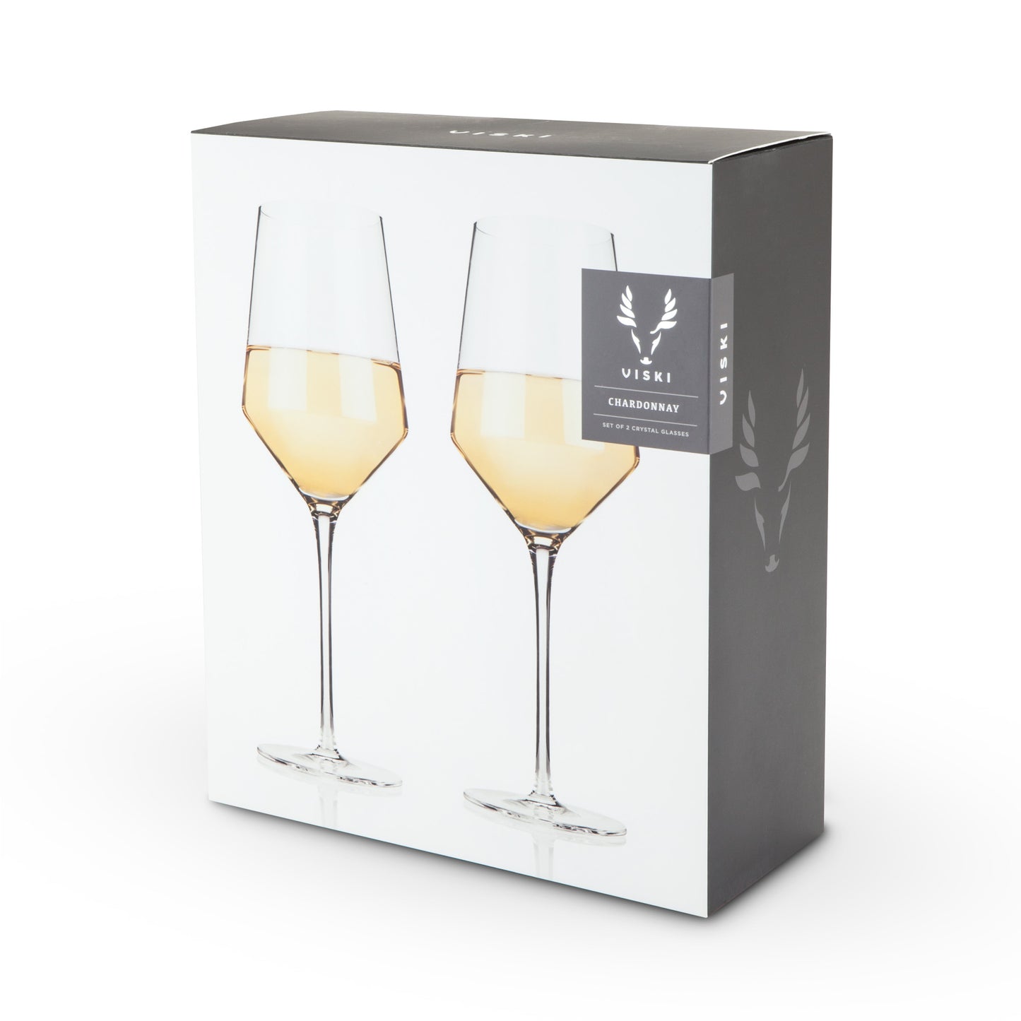 Raye Crystal Angled Chardonnay Glasses Viski®