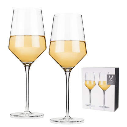 Raye Crystal Angled Chardonnay Glasses Viski®