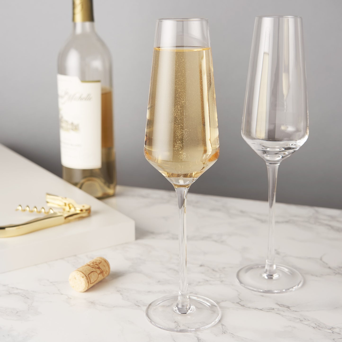 Raye Crystal Angled Champagne Flutes Viski®