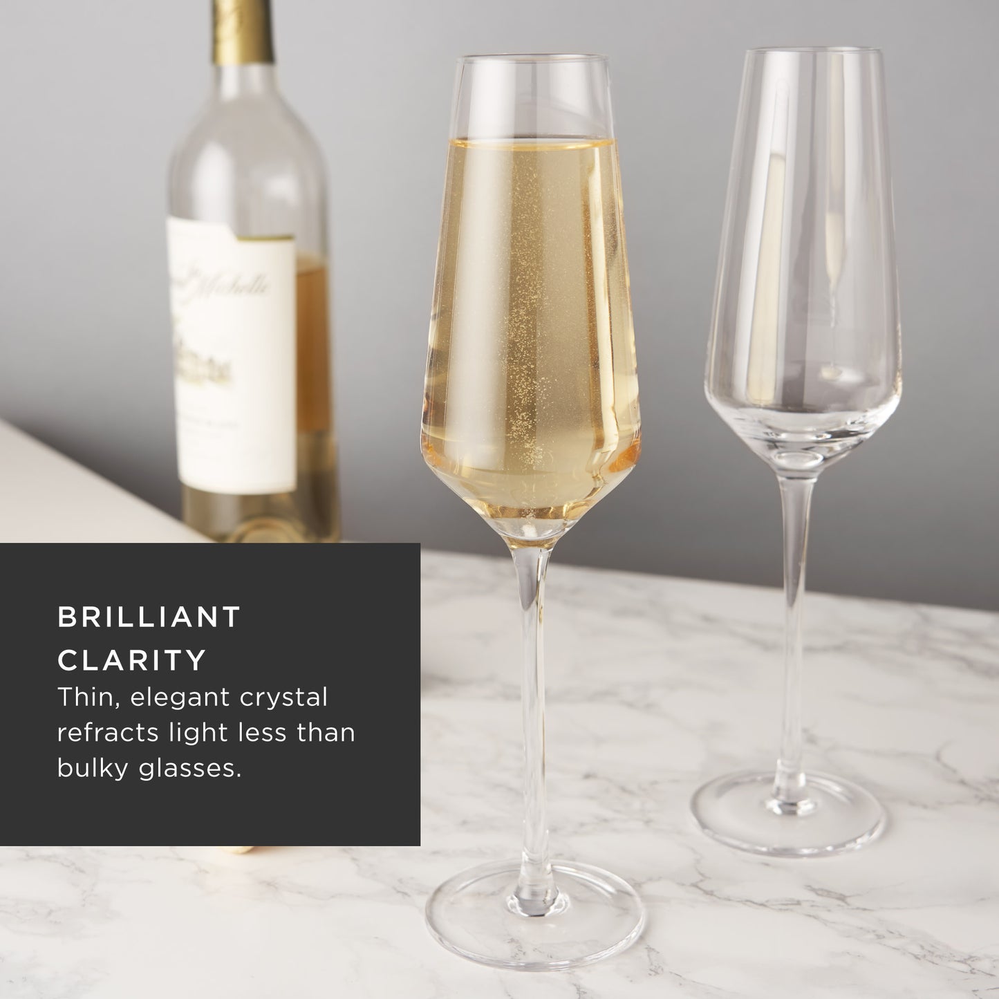 Raye Crystal Angled Champagne Flutes Viski®