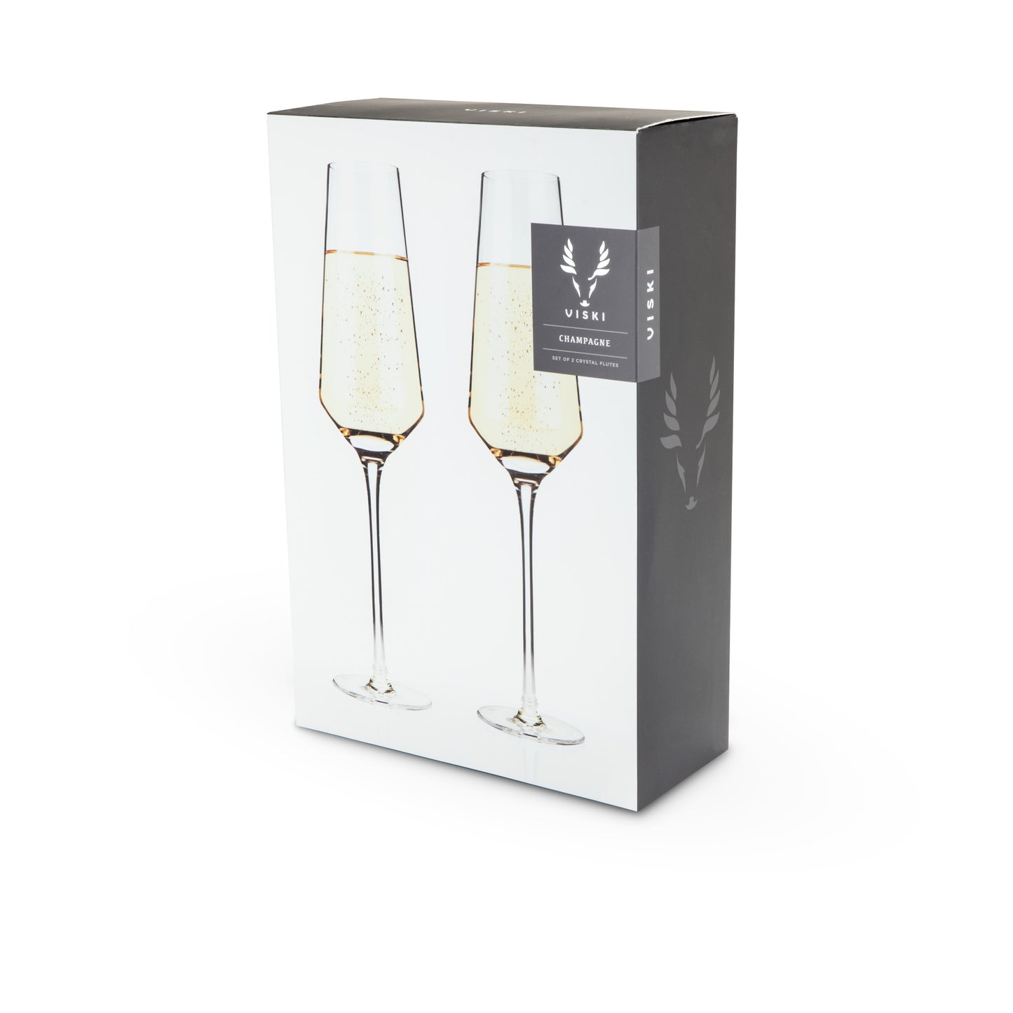 Raye Crystal Angled Champagne Flutes Viski®