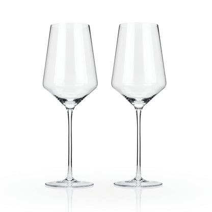 Raye Crystal Angled Bordeaux Glasses Viski®