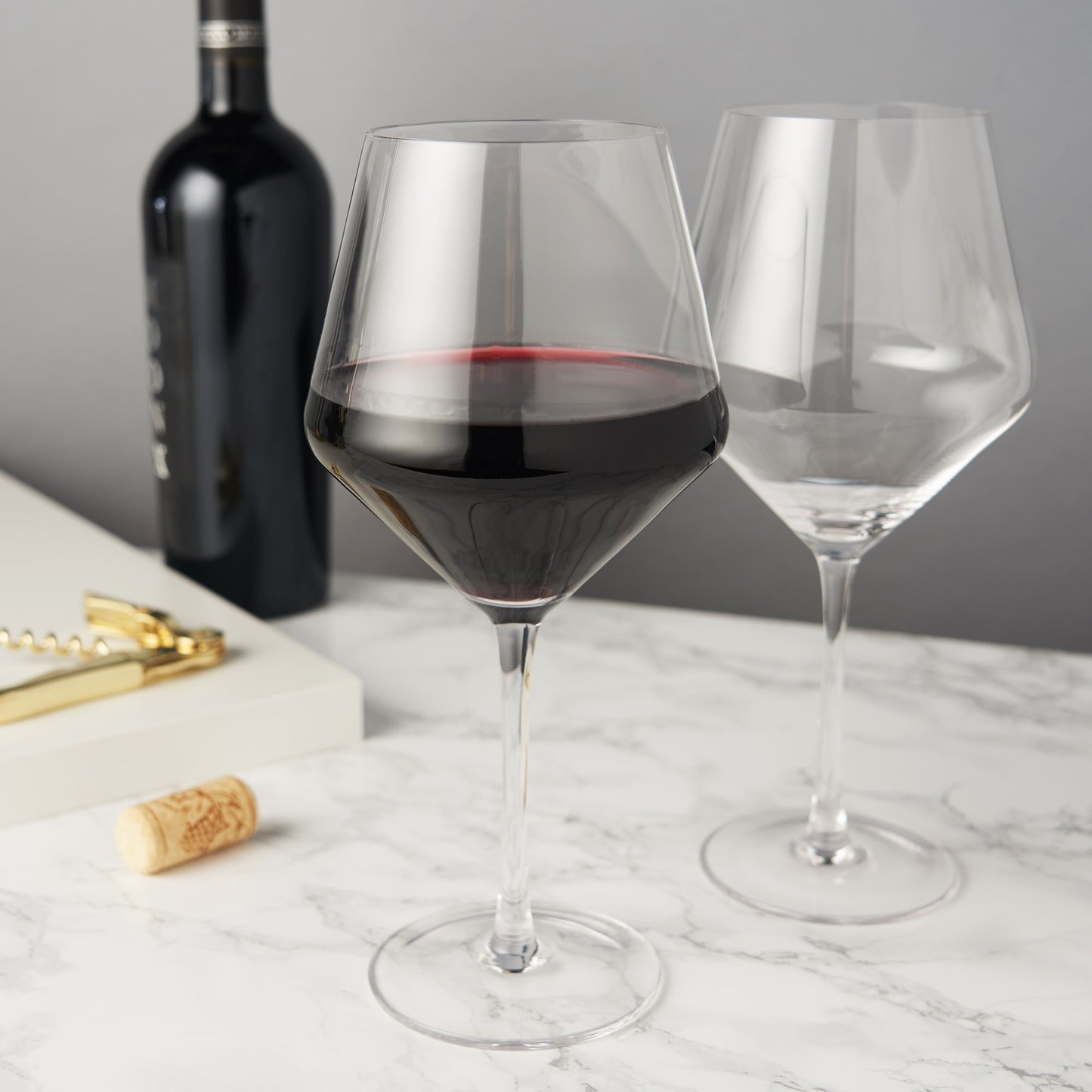 Raye Crystal Angled Burgundy Glasses Viski®