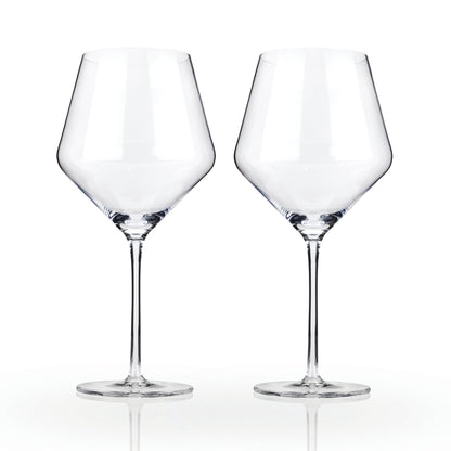 Raye Crystal Angled Burgundy Glasses Viski®