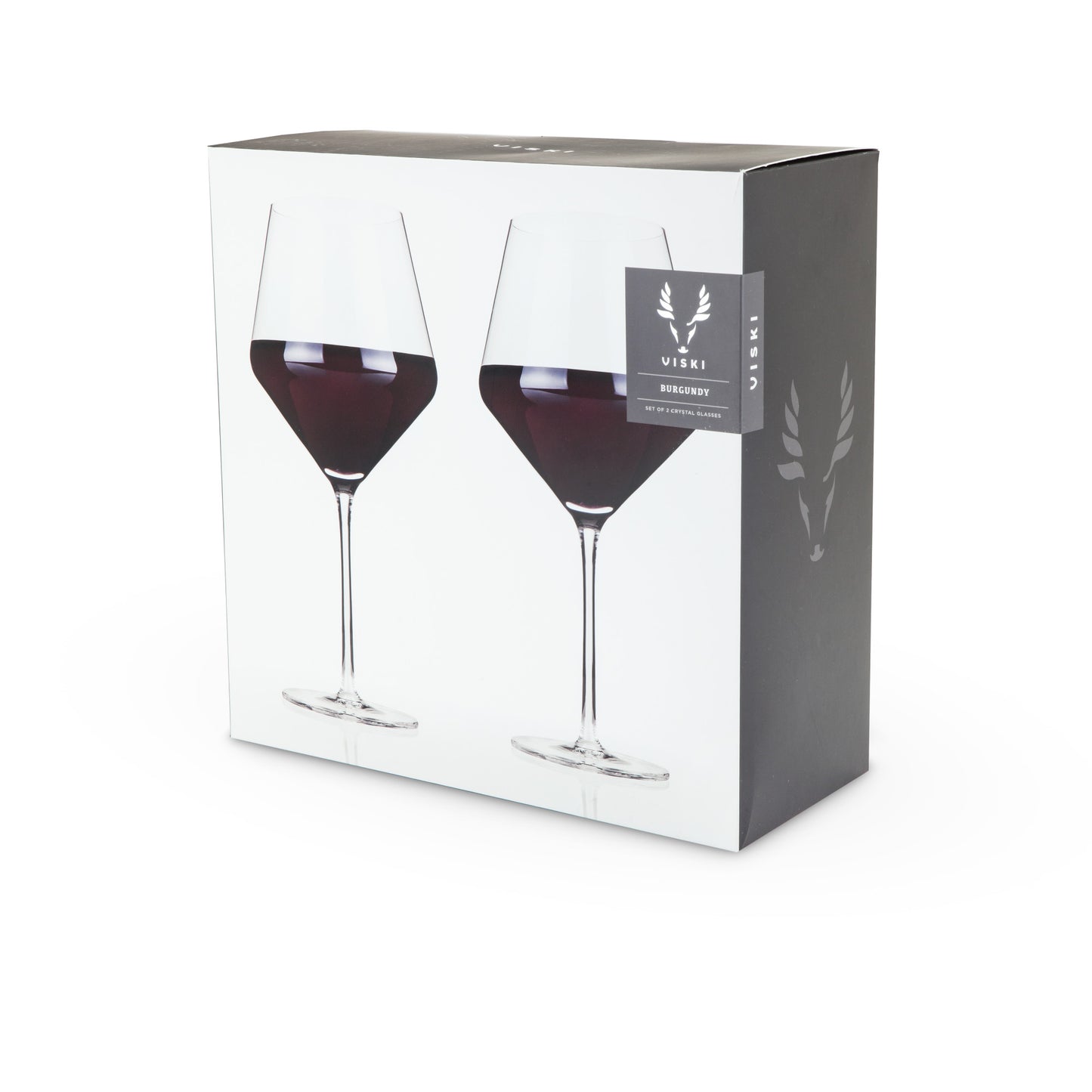 Raye Crystal Angled Burgundy Glasses Viski®