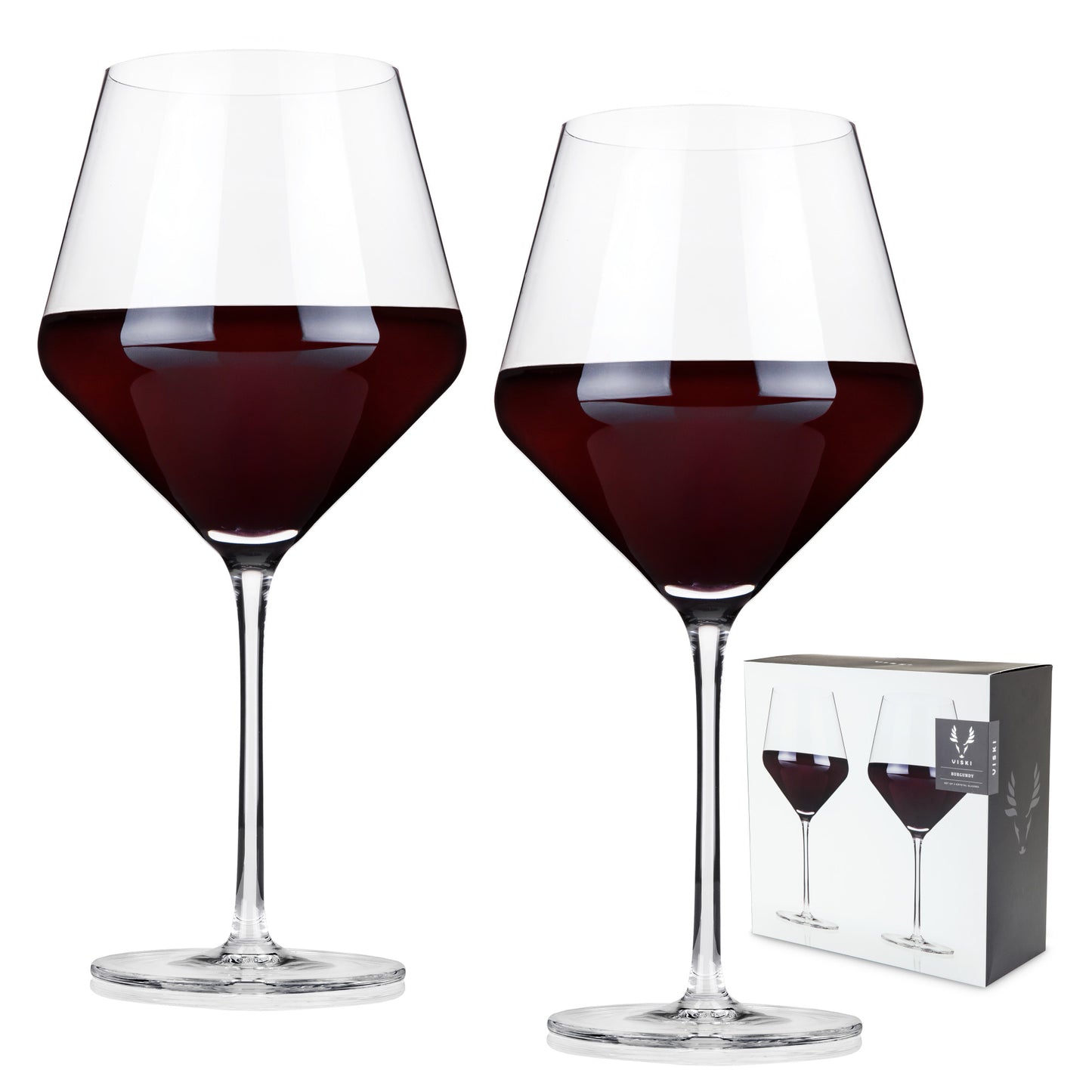 Raye Crystal Angled Burgundy Glasses Viski®