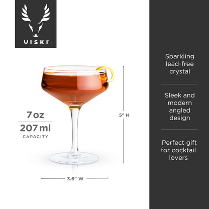 Raye Crystal Angled Coupe Glasses Viski®