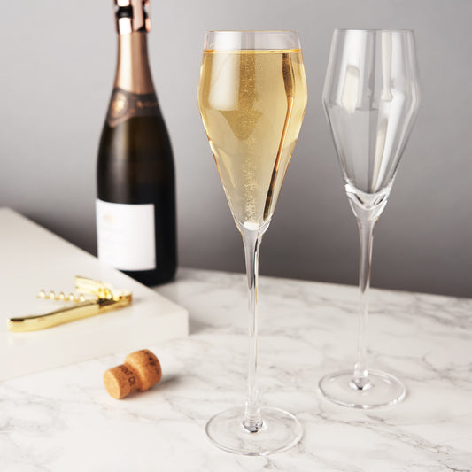 Raye Crystal Angled Prosecco Glasses Viski