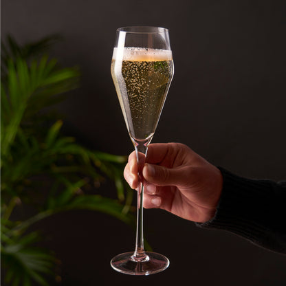 Raye Crystal Angled Prosecco Glasses Viski