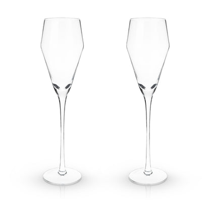 Raye Crystal Angled Prosecco Glasses Viski