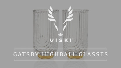 Deco Gatsby Crystal Highball Glasses Viski®